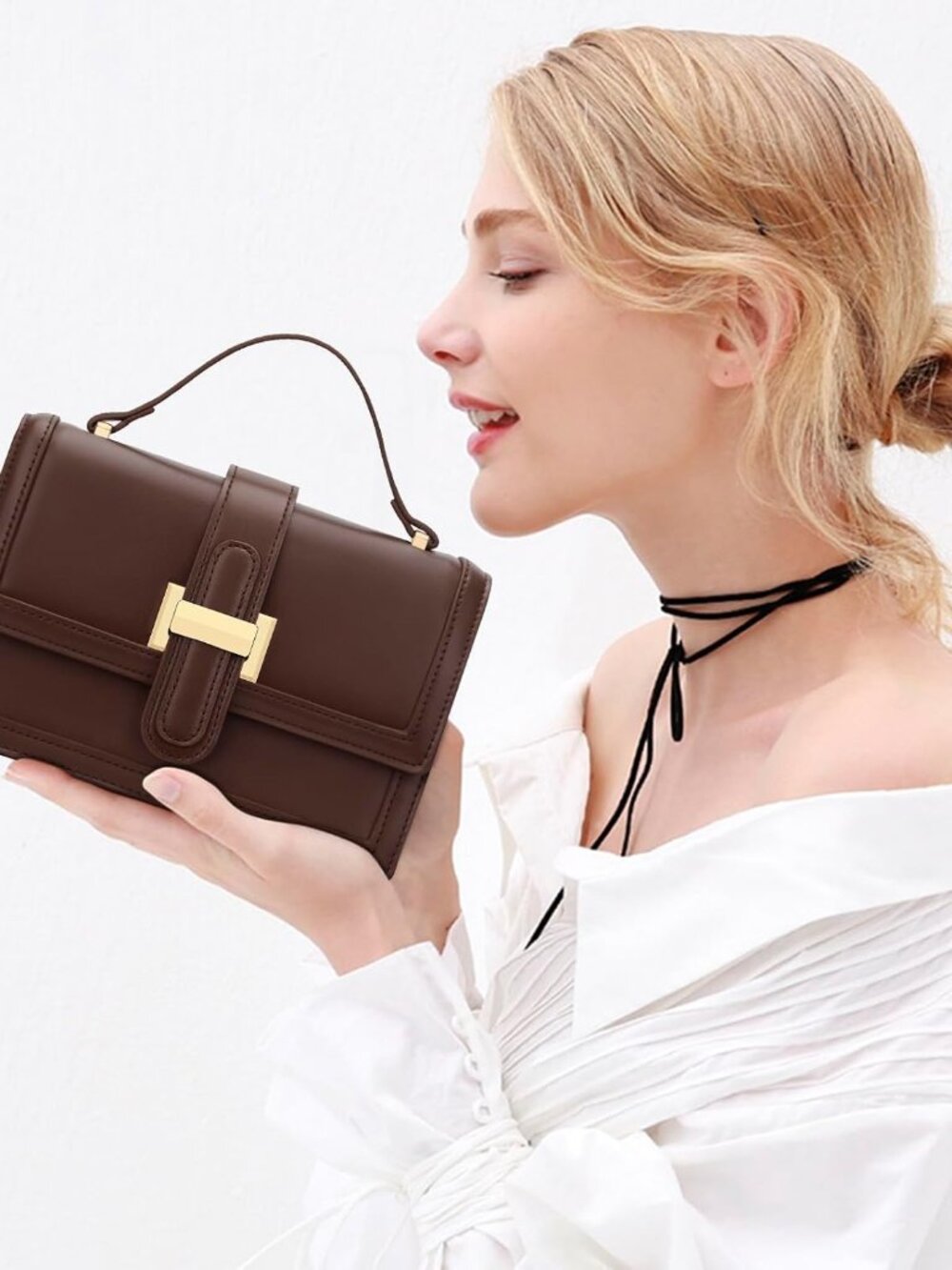 Crossbody Bag for Women, Top Handle Purse Small Designer Handbag | Adjustable Sh - Picture 3 of 7
